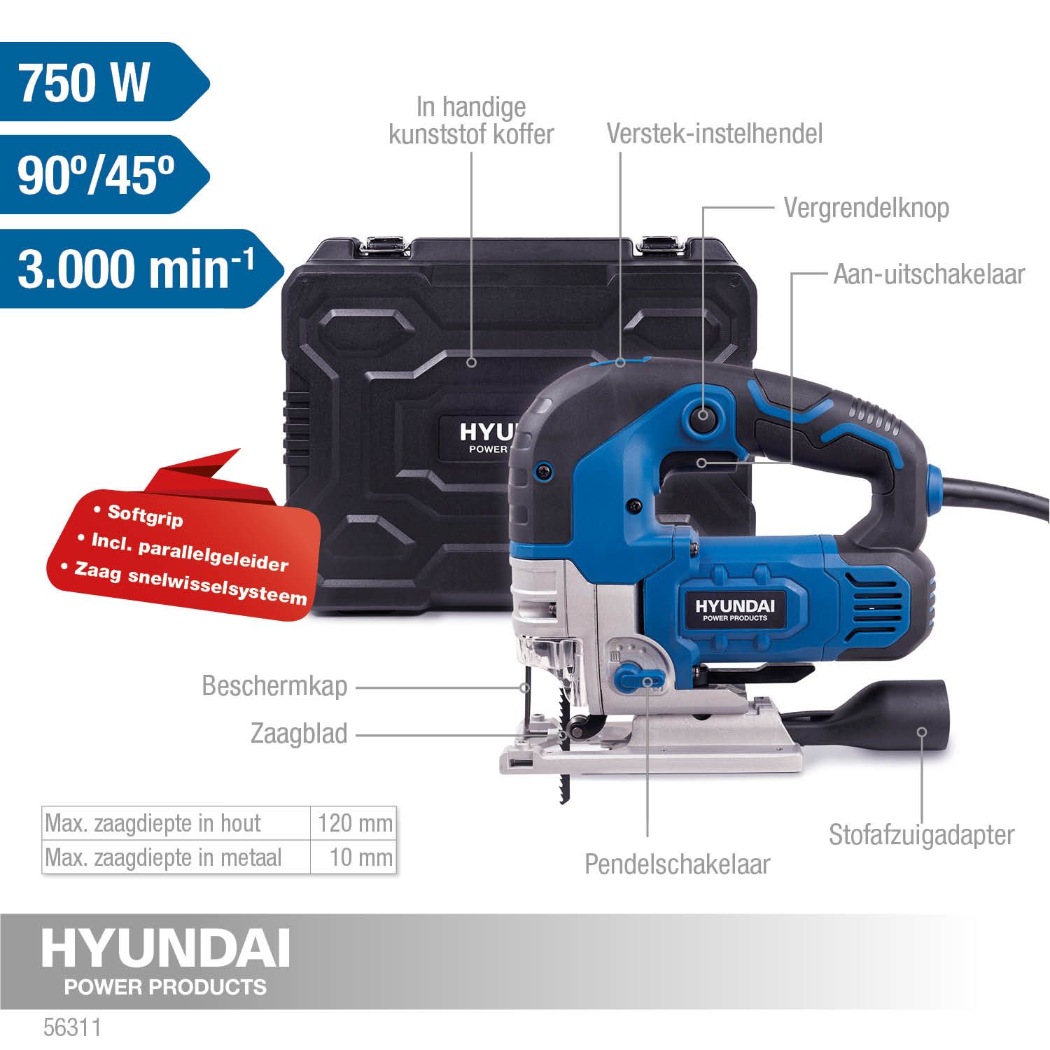 Hyundai decoupeerzaag 750 W 120 mm