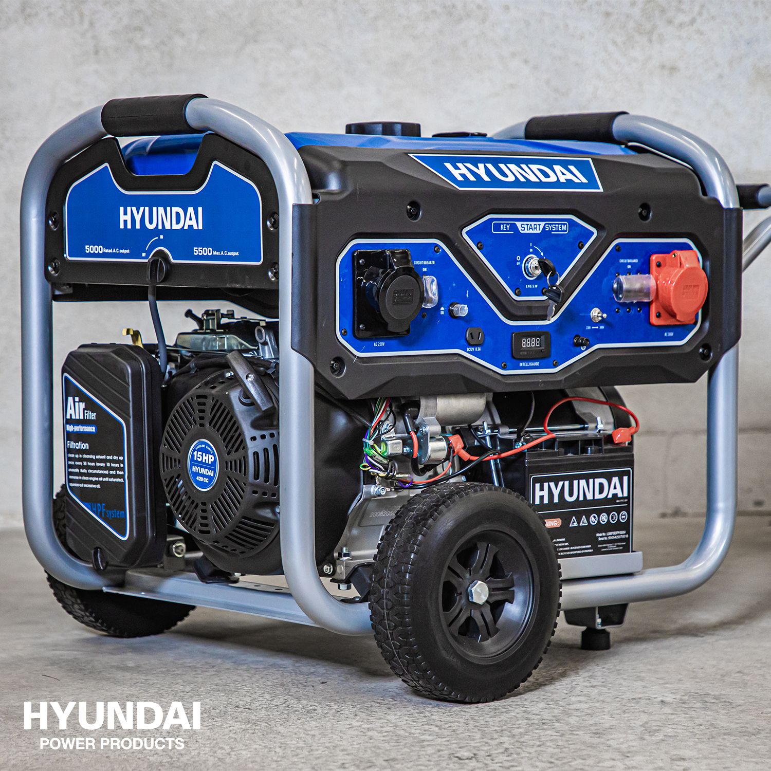 Hyundai generator 5.5kW - 15PK - Krachtstroom