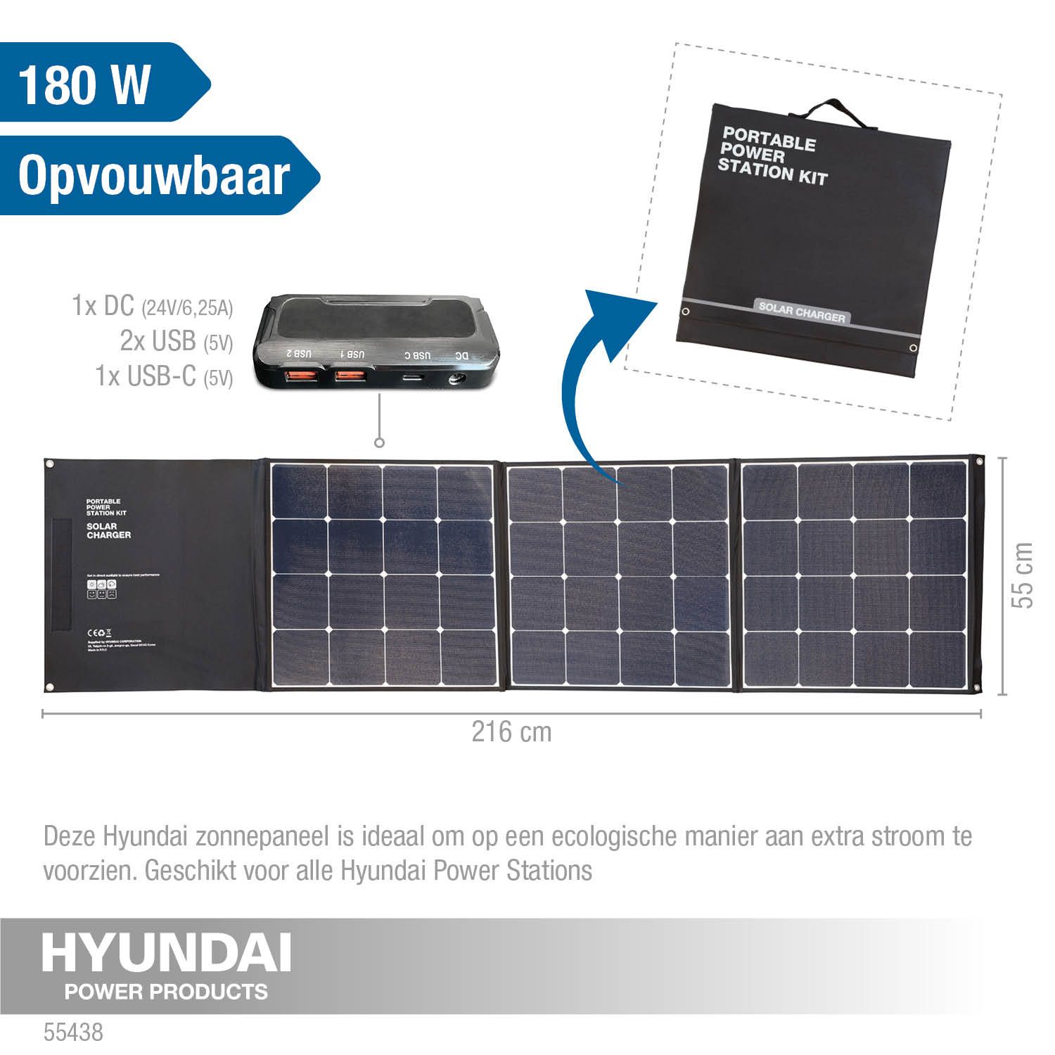 Hyundai zonnepaneel 150 W voor power stations