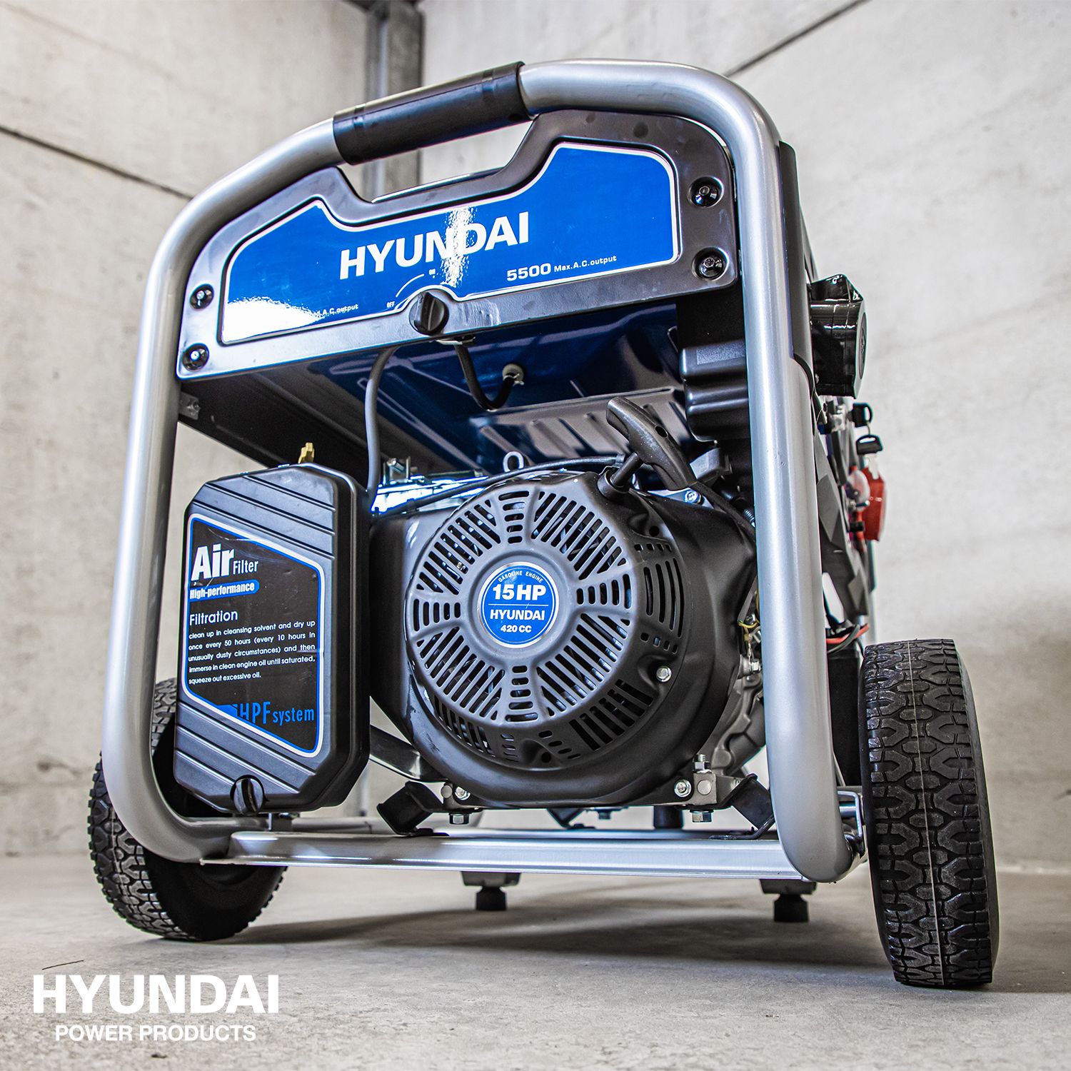 Hyundai generator 5.5kW - 15PK - Krachtstroom