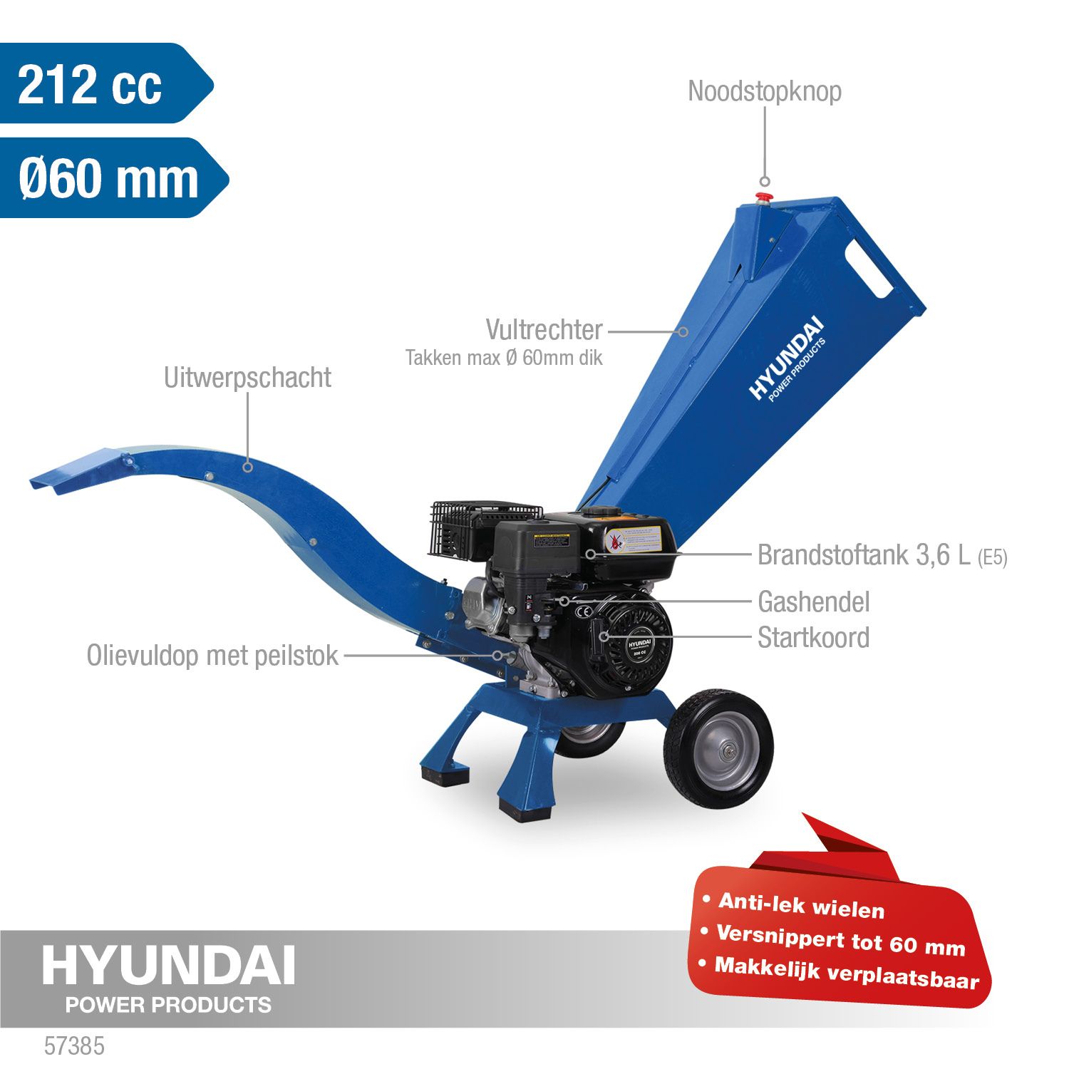 Hyundai houtversnipperaar 6,5PK