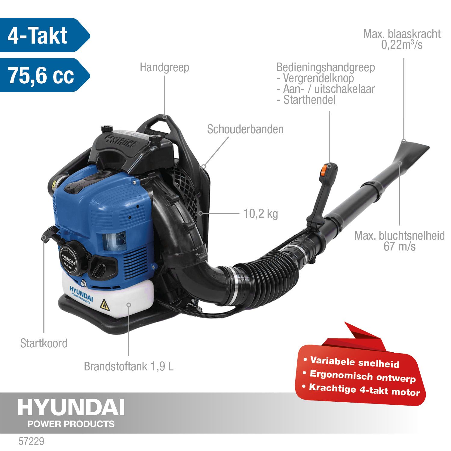 Hyundai Bladblazer benzine 76cc - 4takt