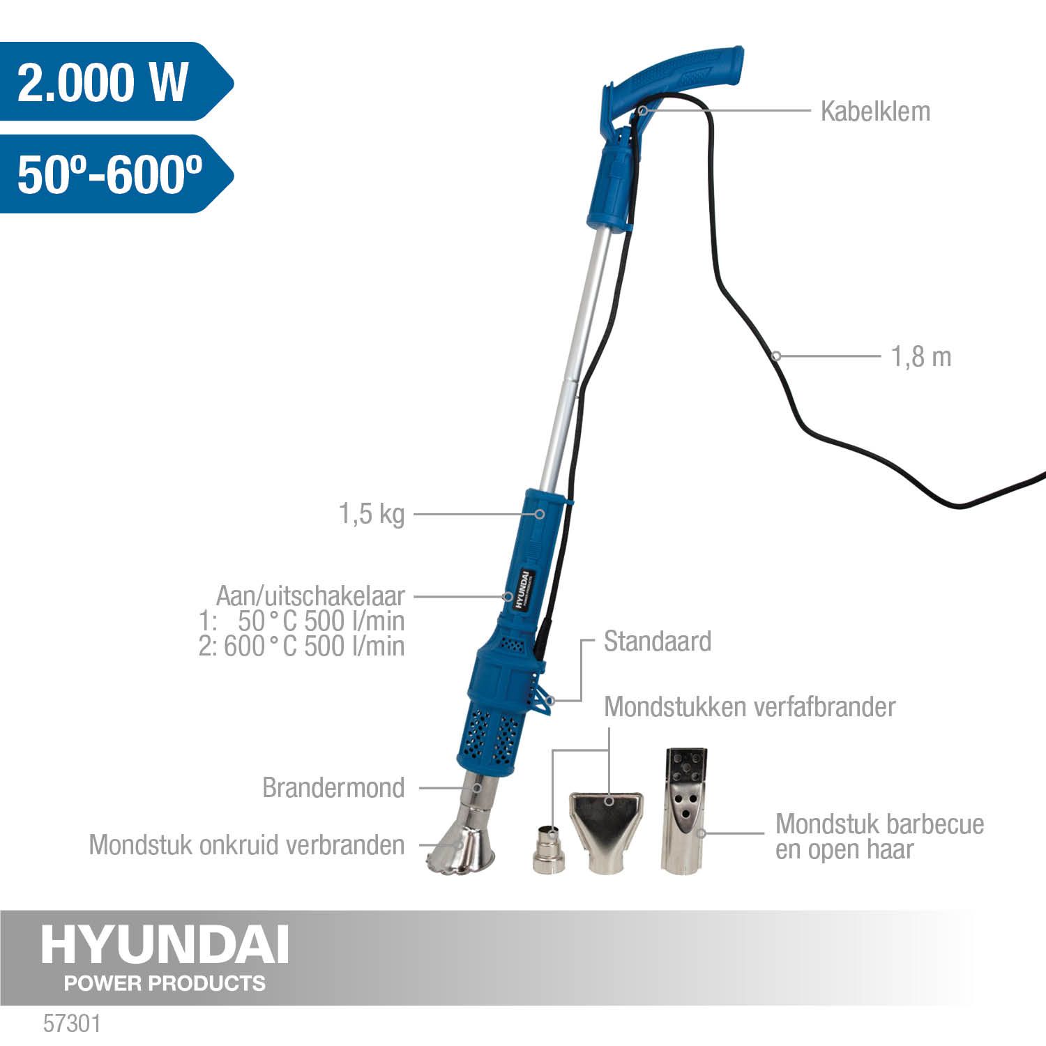 Hyundai onkruidbrander 2000W