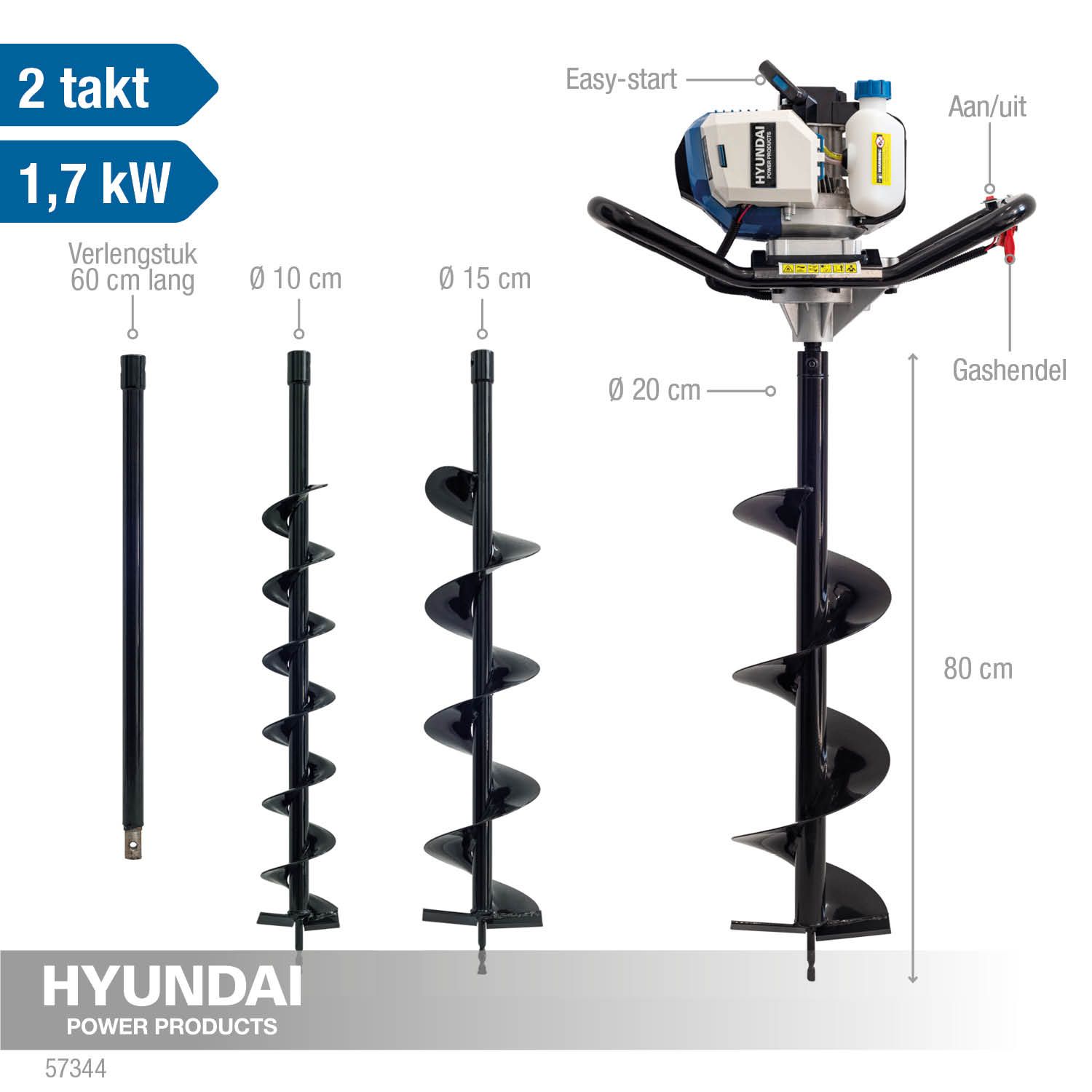 Hyundai grondboorset 50,8 cc