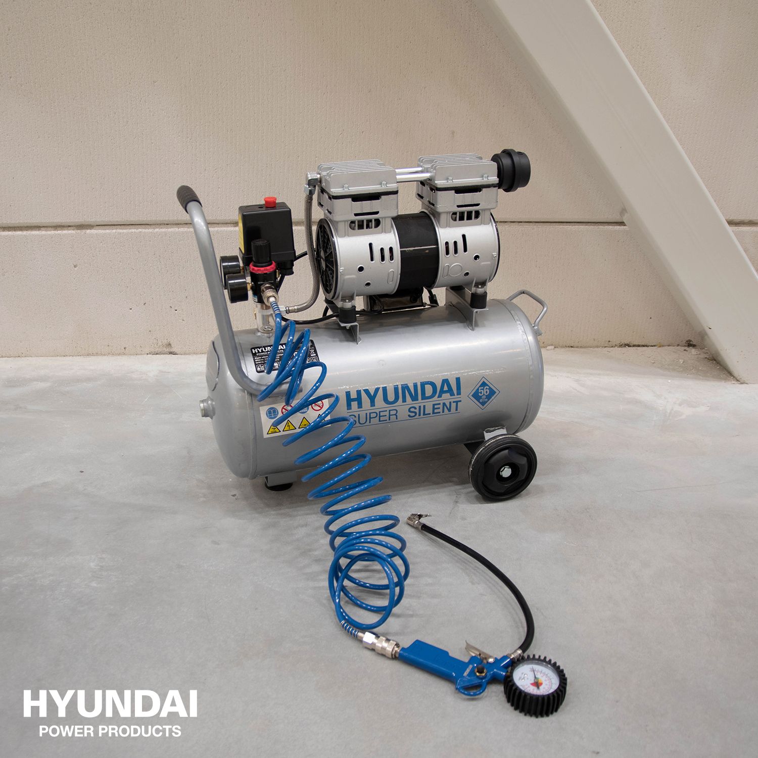 Hyundai stille compressor 30 L 8 bar