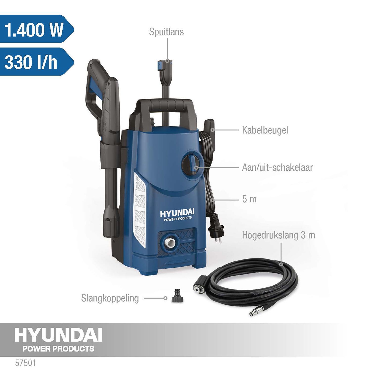Hyundai hogedrukreiniger 1400 W