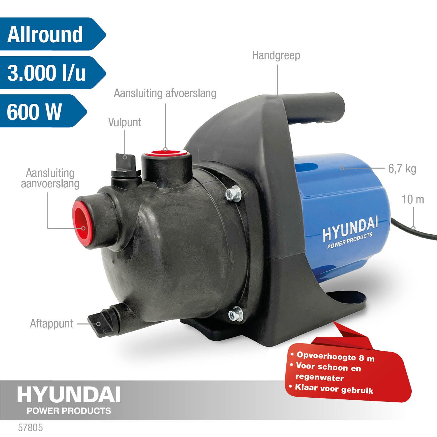 Hyundai waterpomp 600 W 