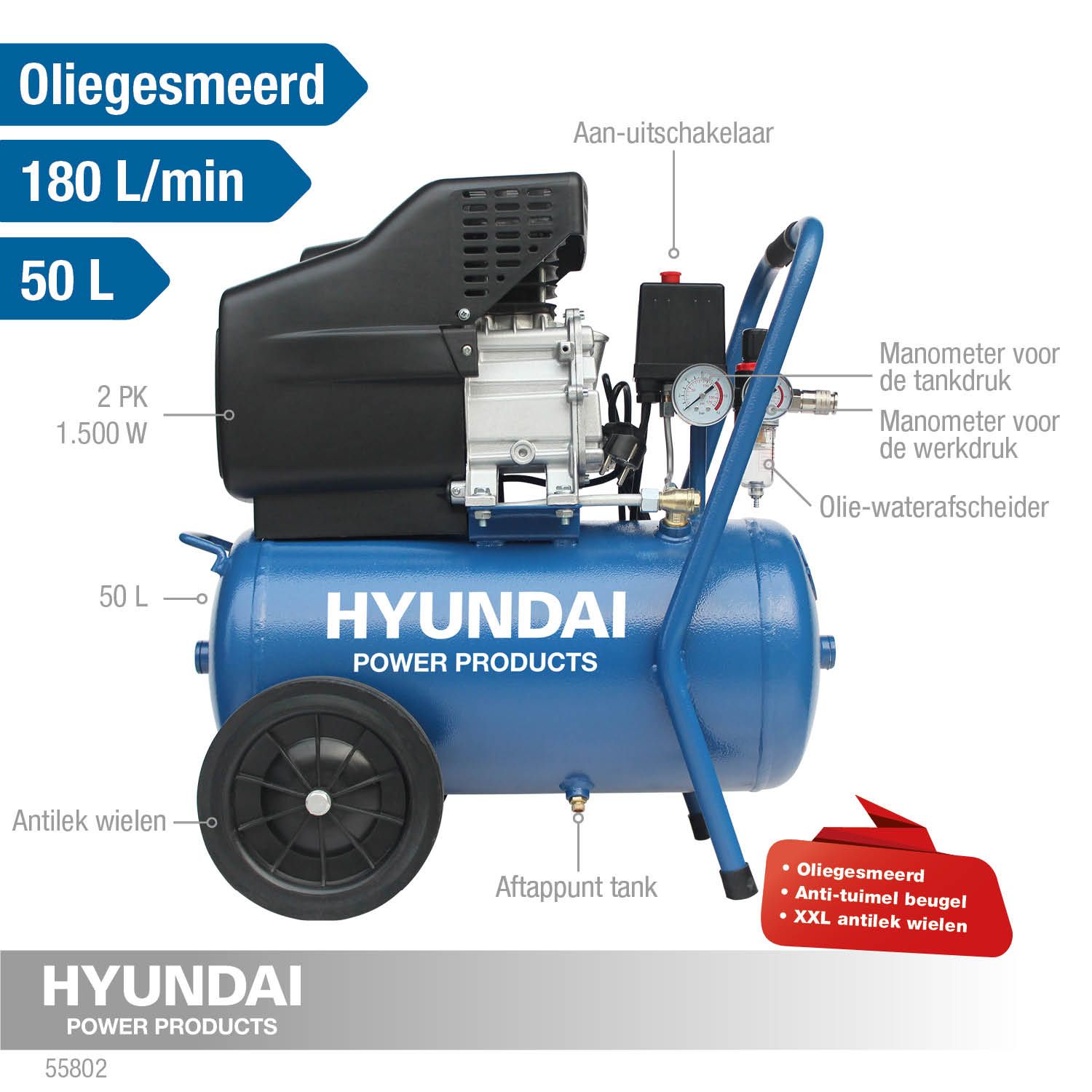 Hyundai compressor 50 L 8 bar