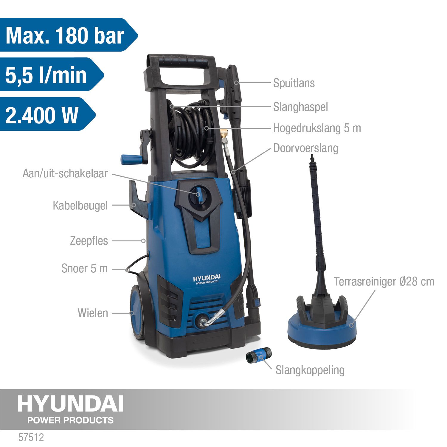 Hyundai hogedrukreiniger set 2400 W