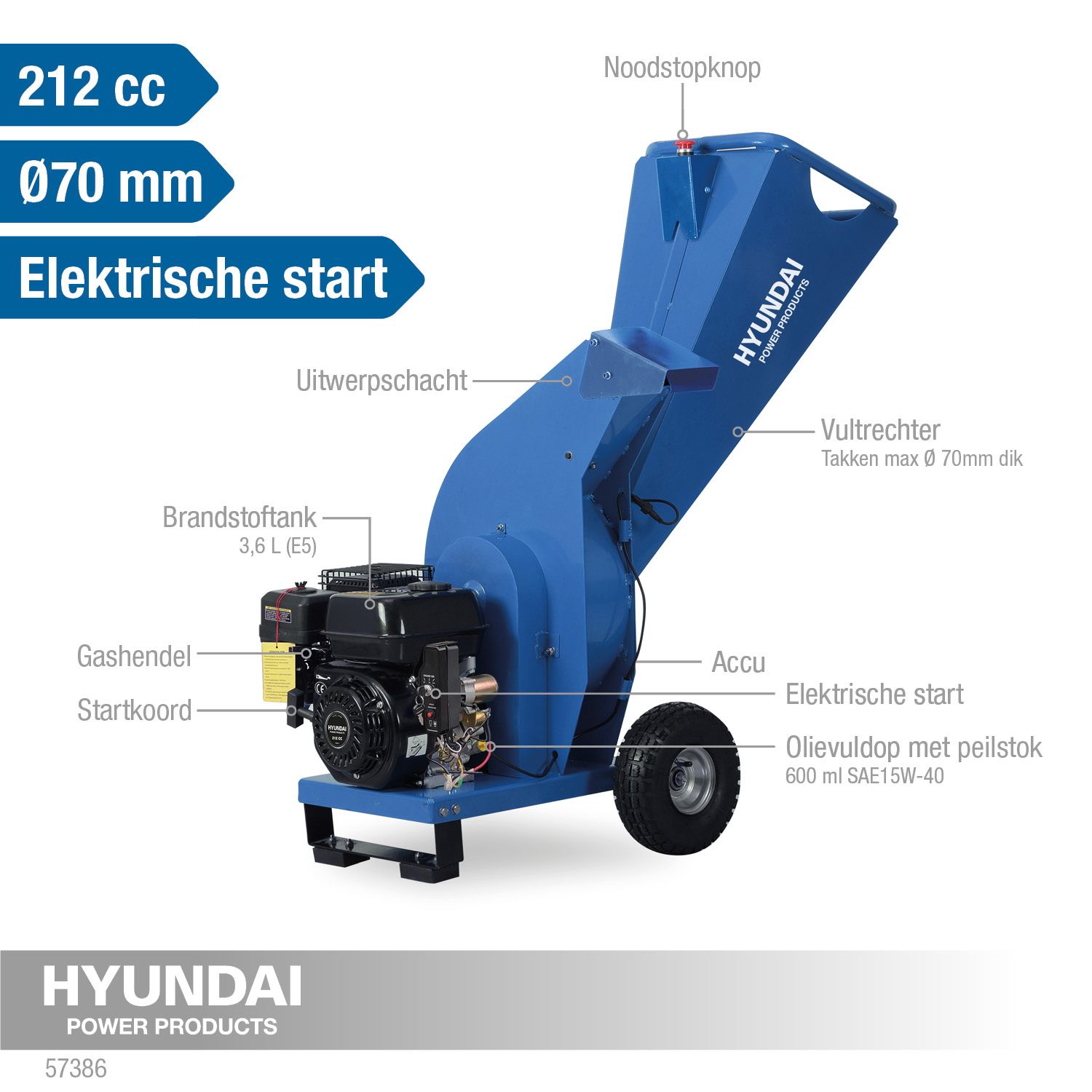 Hyundai houtversnipperaar 7PK