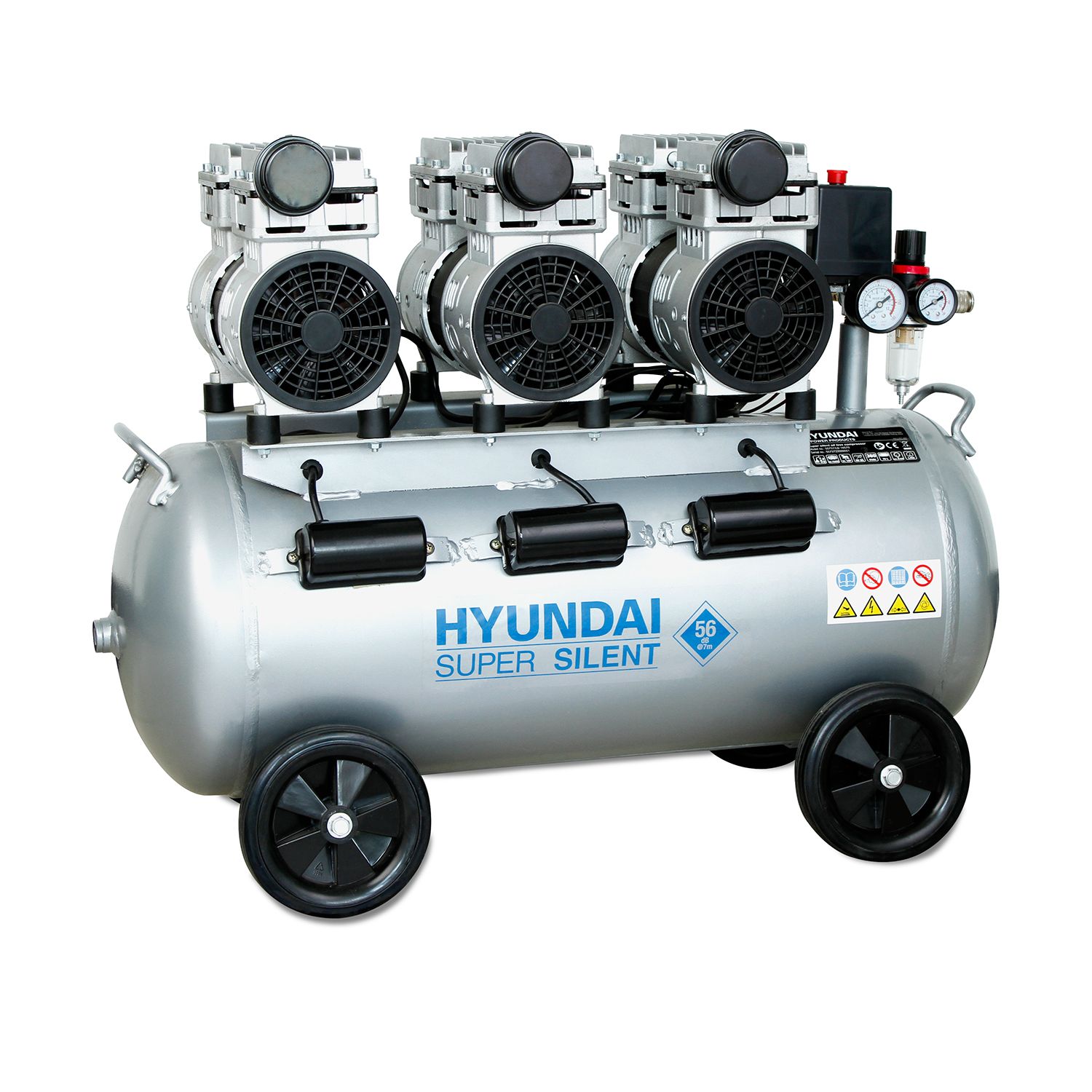 Hyundai stille compressor 70L 8 bar