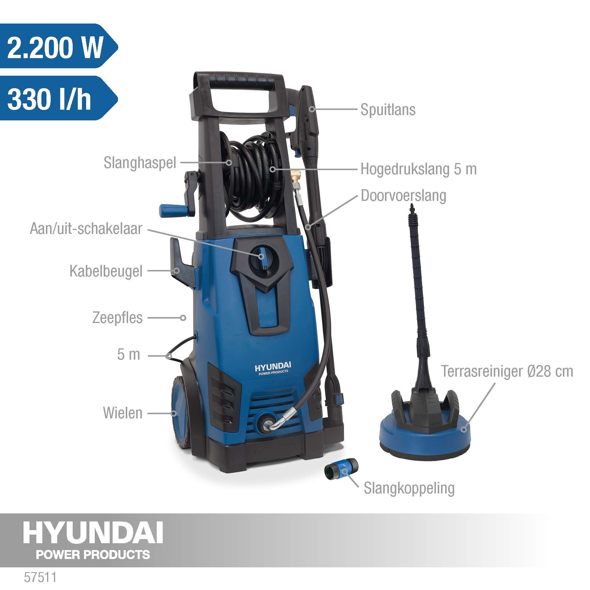 Hyundai hogedrukreiniger set 2200 W