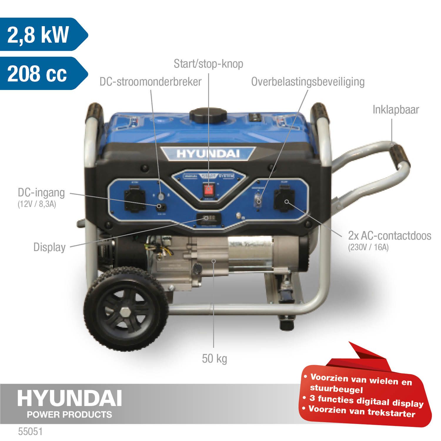 Hyundai generator 3kW - 7PK