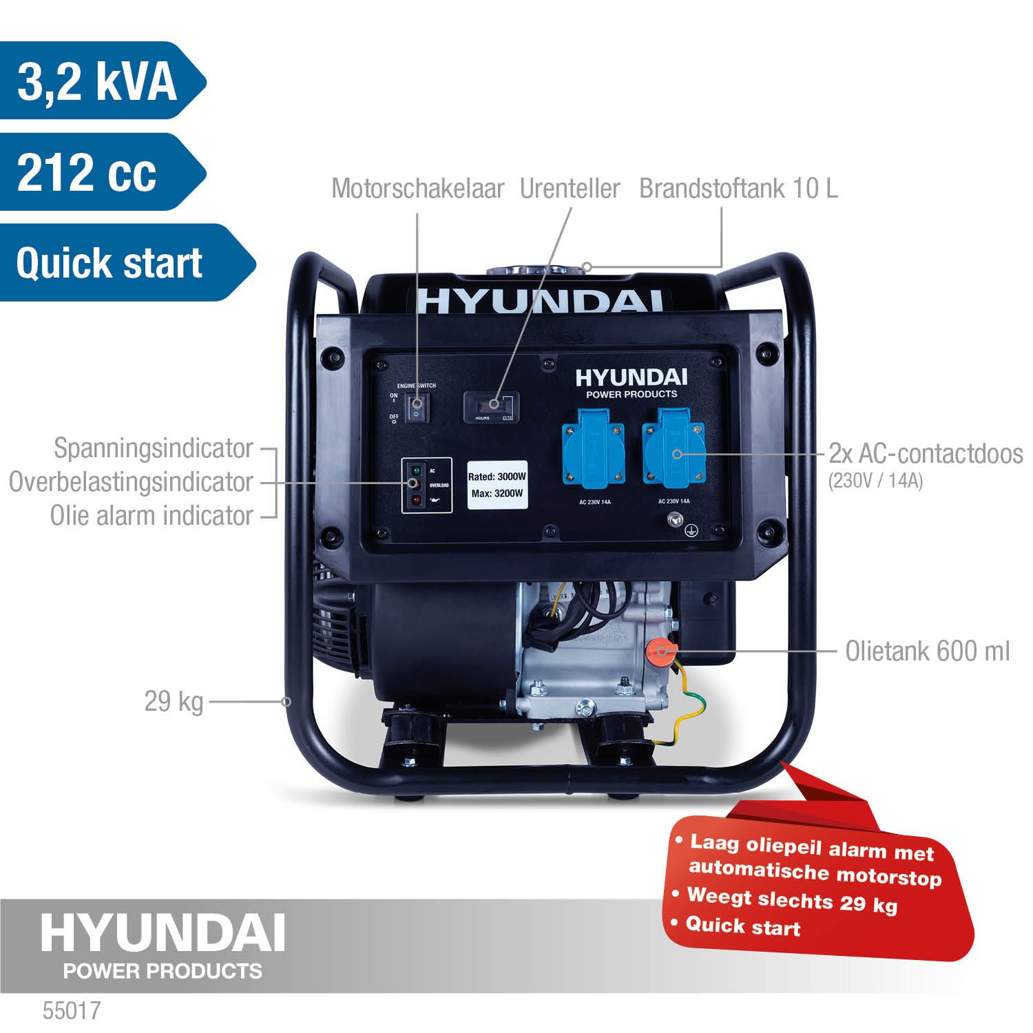 Hyundai converter generator 3,2 kW