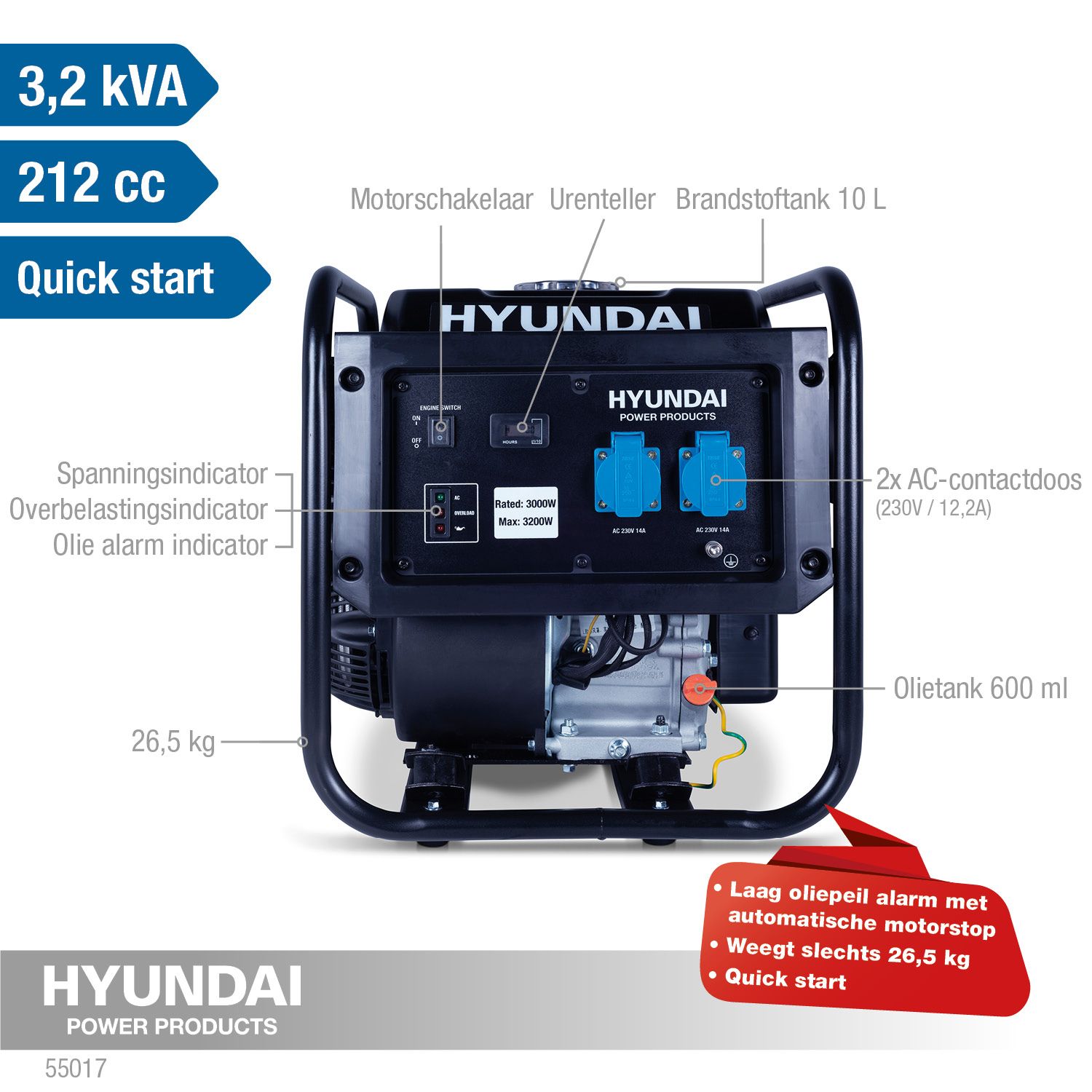 Hyundai converter generator 3,2 kW